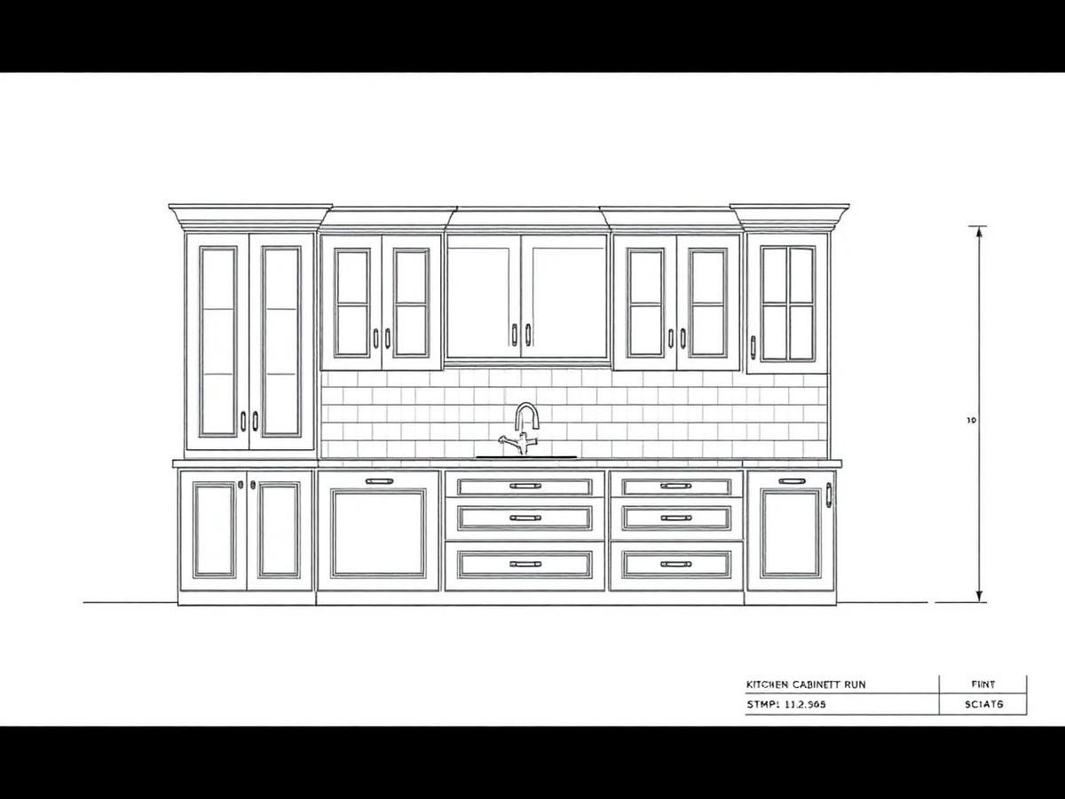 Rift white oak kitchen — CAD shop drawing